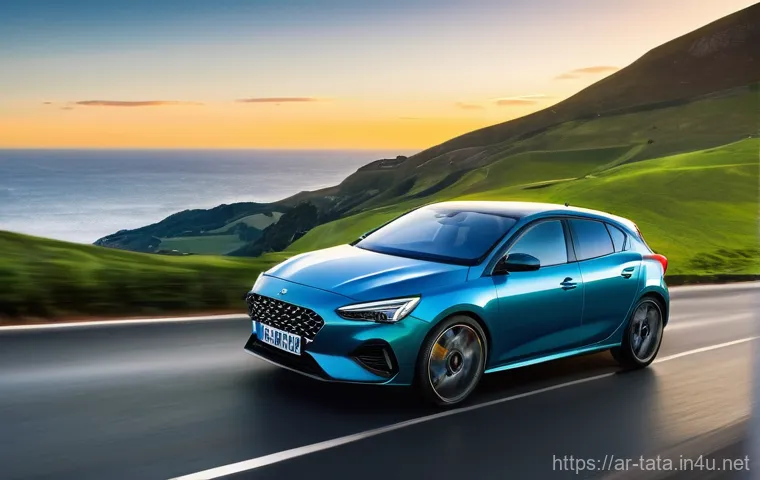 타타 알트로즈와 마루티 발레노 비교 - **Dynamic Driving Experience:** A generic, modern, sleek silver or dark blue hatchback car, with a s...