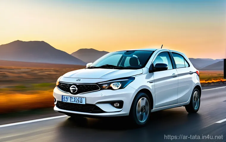 타타 티아고 전기차의 유지비 절감 방법 - **Protecting an EV from Harsh Weather:** A vibrant blue Tata Tiago EV is meticulously parked under a...