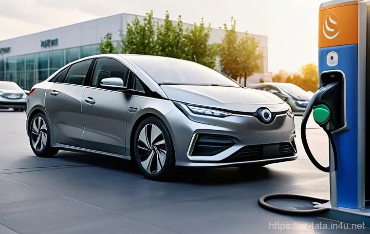 타타 알트로즈 하이브리드의 유지비 분석 - Image Prompt 1: The Smart Saver at the Fuel Station**