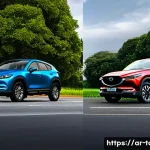 타타 하리아와 마쓰다 CX 5 비교 - Here are three image generation prompts in English, reflecting the comparison between the Mazda CX-5...