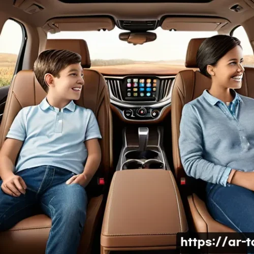 타타 사파리와 쉐보레 트래버스 비교 - **Prompt:** A luxurious and spacious interior shot of the Chevrolet Traverse 2025, from a slightly e...