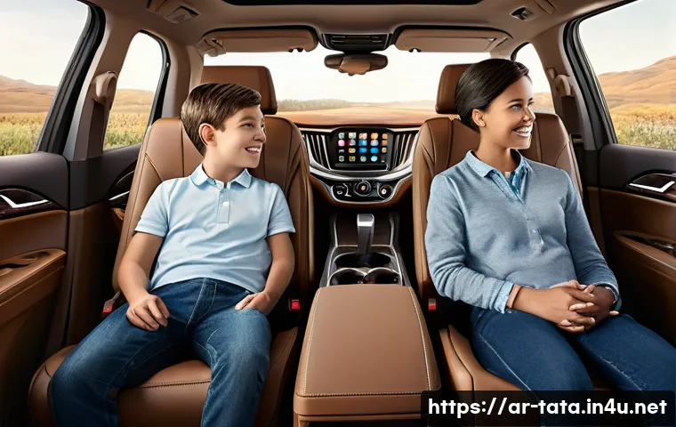 타타 사파리와 쉐보레 트래버스 비교 - **Prompt:** A luxurious and spacious interior shot of the Chevrolet Traverse 2025, from a slightly e...