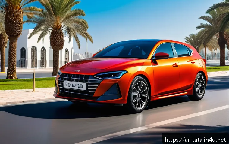타타 알트로즈와 도요타 야리스 비교 - A sleek, modern hatchback car with sharp, angular lines and a large front grille featuring LED headl...